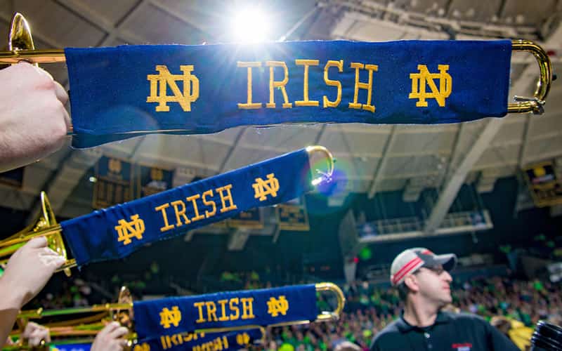  The Notre Dame Band plays during the Women's NCAA Tournament first round game at Purcell Pavilion.