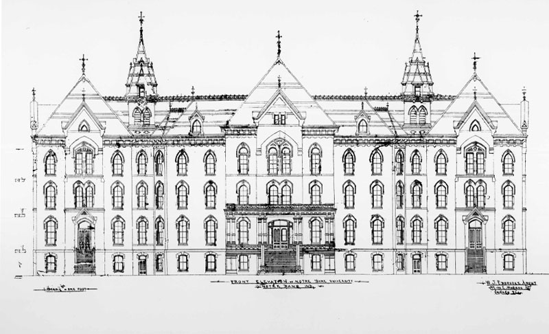 An illustration of the new Main Building, without the dome on top.